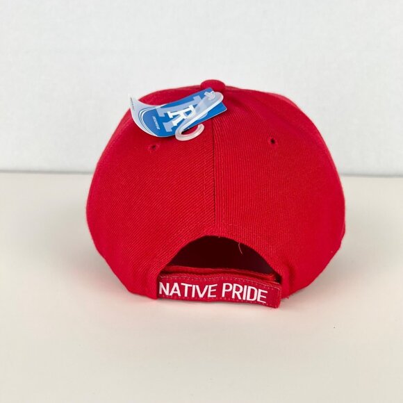 Native Pride Men's Red Cap One Size Embroidered Wolf Dreamcatcher NWT - Picture 4 of 7